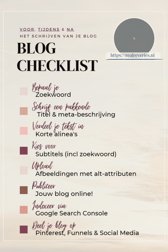 Blog checklist. 8 Stappen voor, tijdens en na het schrijven van je eerste goede blog